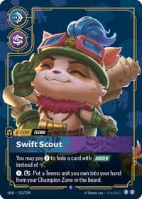 Teemo, Swift Scout (Metal) (Best Of) - Riftbound Organized Play Promotional Cards - Riftbound: League of Legends Trading Card Game card