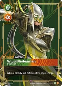 Master Yi, Wuju Bladesman (Metal) (Best Of) - Riftbound Organized Play Promotional Cards - Riftbound: League of Legends Trading Card Game card