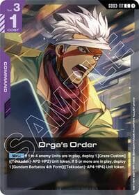 Orga's Order - Steel Requiem - Gundam Card Game card