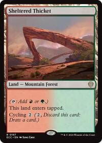 Sheltered Thicket - Commander: Lorwyn Eclipsed - Magic: The Gathering card