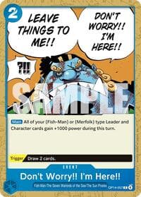 Don't Worry!! I'm Here!! - The Azure Sea's Seven - One Piece Card Game card
