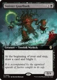 Sinister Gnarlbark (Extended Art) - Commander: Lorwyn Eclipsed - Magic: The Gathering card