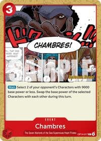 Chambres - The Azure Sea's Seven Release Event Cards - One Piece Card Game card