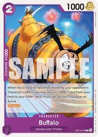 Buffalo - The Azure Sea's Seven Release Event Cards - One Piece Card Game card
