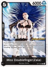 Miss Doublefinger(Zala) - The Azure Sea's Seven Release Event Cards - One Piece Card Game card