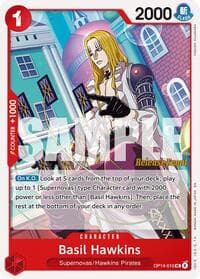 Basil Hawkins - The Azure Sea's Seven Release Event Cards - One Piece Card Game card