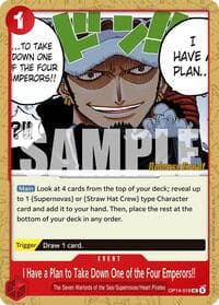 I Have a Plan to Take Down One of the Four Emperors!! - The Azure Sea's Seven Release Event Cards - One Piece Card Game card