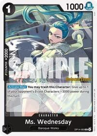 Ms. Wednesday - The Azure Sea's Seven Release Event Cards - One Piece Card Game card