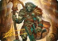 Ajani, Outland Chaperone Art Card (Gold-Stamped Signature) - Art Series: Lorwyn Eclipsed - Magic: The Gathering card