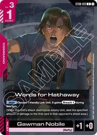 Words for Hathaway - Starter Deck 08: Flash of Radiance - Gundam Card Game card