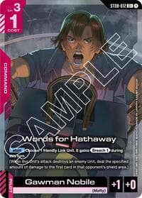 Words for Hathaway (C+) - Starter Deck 08: Flash of Radiance - Gundam Card Game card