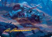 Bristlebane Outrider Art Card (Gold-Stamped Signature) - Art Series: Lorwyn Eclipsed - Magic: The Gathering card