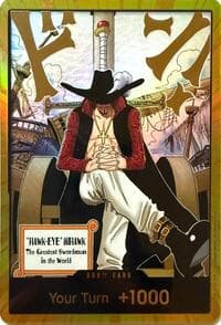 DON!! Card (Dracule Mihawk) (Gold) - The Azure Sea's Seven - One Piece Card Game card