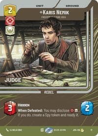 Karis Nemik - Freedom is a Pure Idea - Judge Promos - Star Wars: Unlimited card