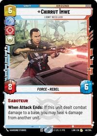 Chirrut Îmwe - I Don't Need Luck - A Lawless Time - Star Wars: Unlimited card