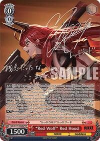 "Red Wolf" Red Hood (SP) (Silver Stamp) - GODDESS OF VICTORY: NIKKE - Weiss Schwarz card