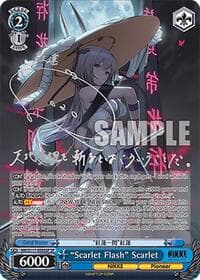 "Scarlet Flash" Scarlet (SP) (Silver Stamp) - GODDESS OF VICTORY: NIKKE - Weiss Schwarz card