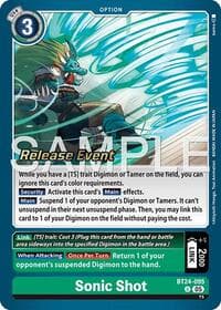 Sonic Shot - Time Stranger Release Event Cards - Digimon Card Game card
