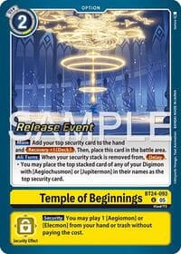 Temple of Beginnings - Time Stranger Release Event Cards - Digimon Card Game card