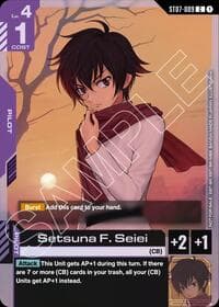 Setsuna F. Seiei (ST07 Release Event) - Gundam Promotional Cards - Gundam Card Game card