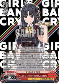 Liar's True Feelings, Subaru - Girls Band Cry Premium Booster - Weiss Schwarz card