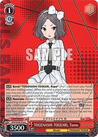 TOGENASHI TOGEARI, Tomo - Girls Band Cry Premium Booster - Weiss Schwarz card