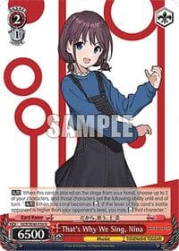 That's Why We Sing, Nina - Girls Band Cry Premium Booster - Weiss Schwarz card