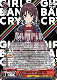 Proving She's Not Wrong, Nina - Girls Band Cry Premium Booster - Weiss Schwarz card