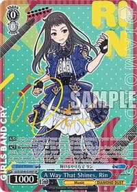 A Way That Shines, Rin (SP) - Girls Band Cry Premium Booster - Weiss Schwarz card