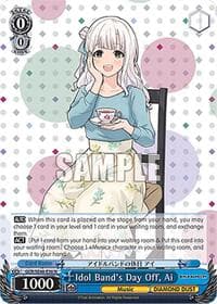 Idol Band's Day Off, Ai - Girls Band Cry Premium Booster - Weiss Schwarz card