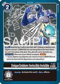 Unique Emblem: Invincibly Invisible (Dawn of Liberator Box Topper) - Digimon Promotion Cards - Digimon Card Game card