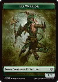 Elf Warrior (0004) // Plant (0005) Double-Sided Token - Commander: Lorwyn Eclipsed - Magic: The Gathering card