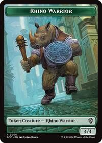 Rhino Warrior // Elemental (0010) Double-Sided Token - Commander: Lorwyn Eclipsed - Magic: The Gathering card