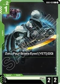 Zaku (Four Snake Eyes') [YETI] (GQ) - Steel Requiem - Gundam Card Game card