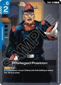 Privileged Position - Steel Requiem - Gundam Card Game card
