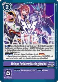 Unique Emblem: Melting Recital (Dawn of Liberator Box Topper) - Digimon Promotion Cards - Digimon Card Game card