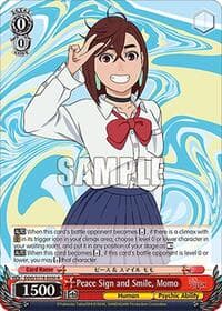 Peace Sign and Smile, Momo - DANDADAN - Weiss Schwarz card