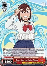Peace Sign and Smile, Momo (SR) - DANDADAN - Weiss Schwarz card