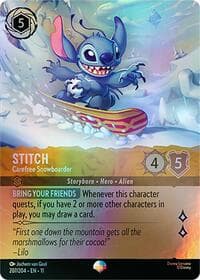 Stitch - Carefree Snowboarder (Epic) - Winterspell - Disney Lorcana card