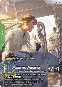 Asemu Asuno (R+) - Steel Requiem - Gundam Card Game card