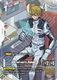 Graham Aker (R+) - Steel Requiem - Gundam Card Game card