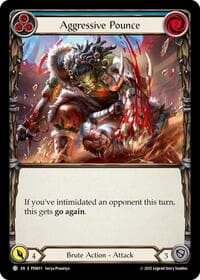 Aggressive Pounce (Blue) - Compendium of Rathe - Flesh and Blood TCG card