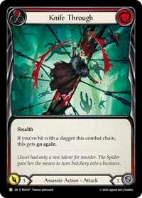 Knife Through (Red) - Compendium of Rathe - Flesh and Blood TCG card