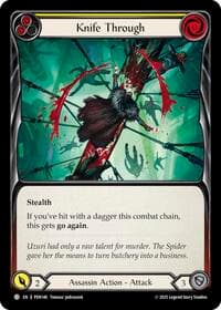 Knife Through (Yellow) - Compendium of Rathe - Flesh and Blood TCG card