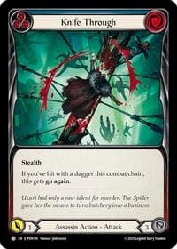 Knife Through (Blue) - Compendium of Rathe - Flesh and Blood TCG card