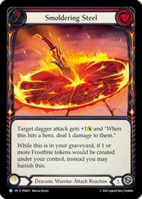 Smoldering Steel (Red) - Compendium of Rathe - Flesh and Blood TCG card