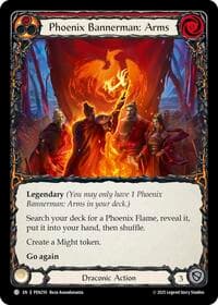 Phoenix Bannerman: Arms (Red) - Compendium of Rathe - Flesh and Blood TCG card