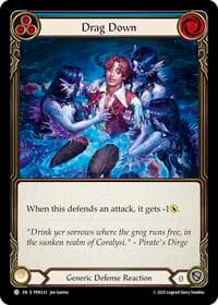 Drag Down (Blue) - Compendium of Rathe - Flesh and Blood TCG card
