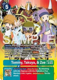 Tommy, Takuya, & Zoe (Alternate Art) - Advanced Booster Digimon Generation - Digimon Card Game card