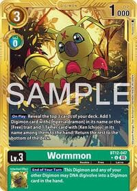 Wormmon - BT12-047 (Gold Border) - Advanced Booster Digimon Generation - Digimon Card Game card